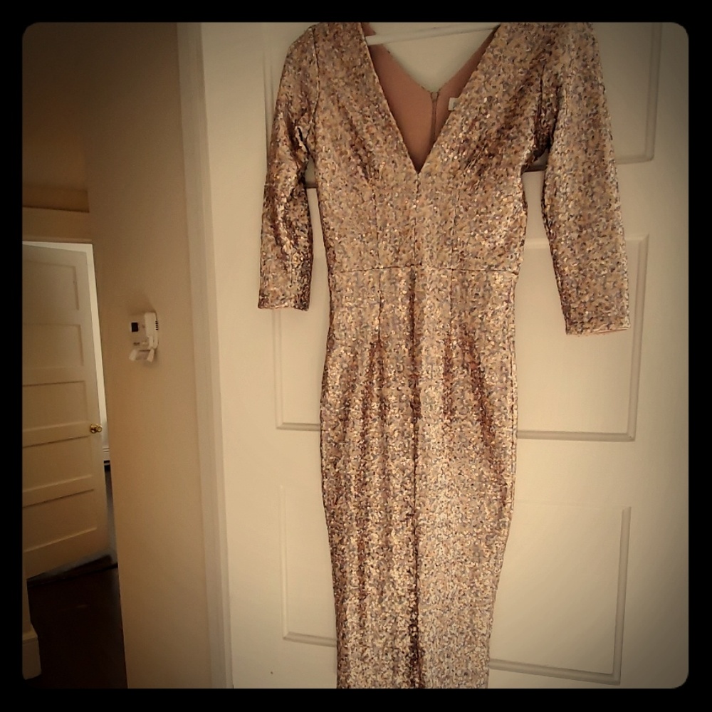 Gold Sequin Cocktail Dress